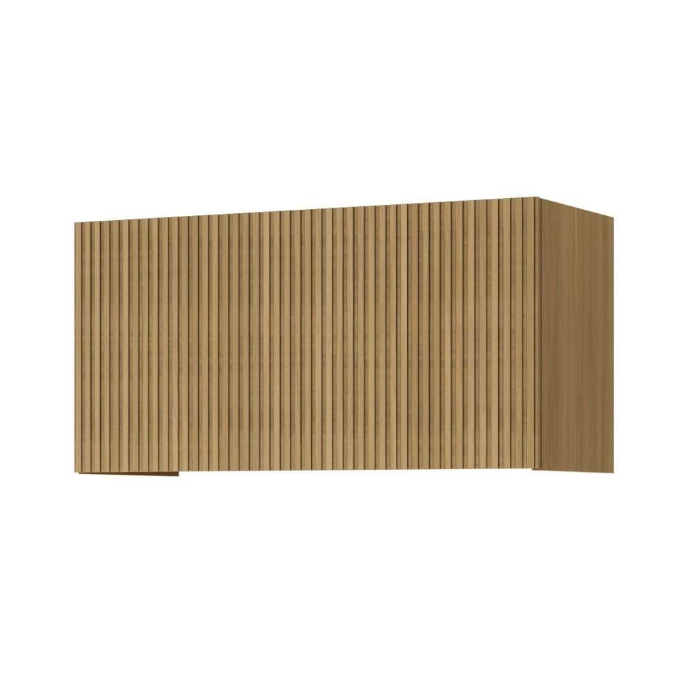 Armário Aéreo de Cozinha Nesher Rainha Ripado MDF 1 Porta Marrom