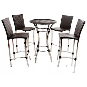 Conjunto de 2 Banquetas e Bistrô em Alumínio para Cozinha, Balcão, Edícula - Trama