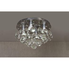 Lustre Cristal K9 Redondo 30Cm Diâmetro Vai Montado