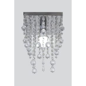 Lustre De Acrilico Base De Inox 20x20cm, Belíssimo Para Sala