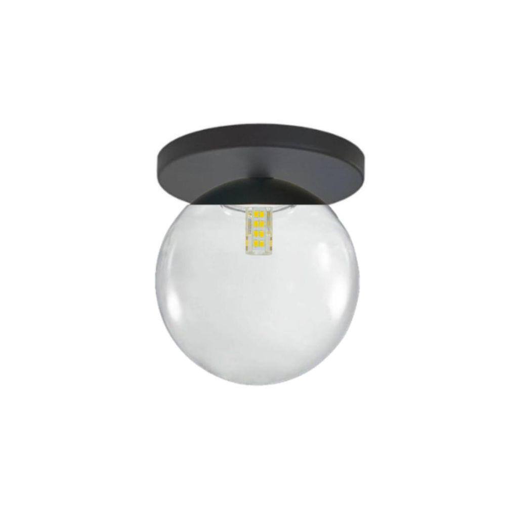 Plafon Moderno Jabuticaba Preto Fosco 12,5cm x 12cm - Bivolt