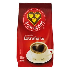 Café Torrado e  Moído 3 Corações Extraforte 500g