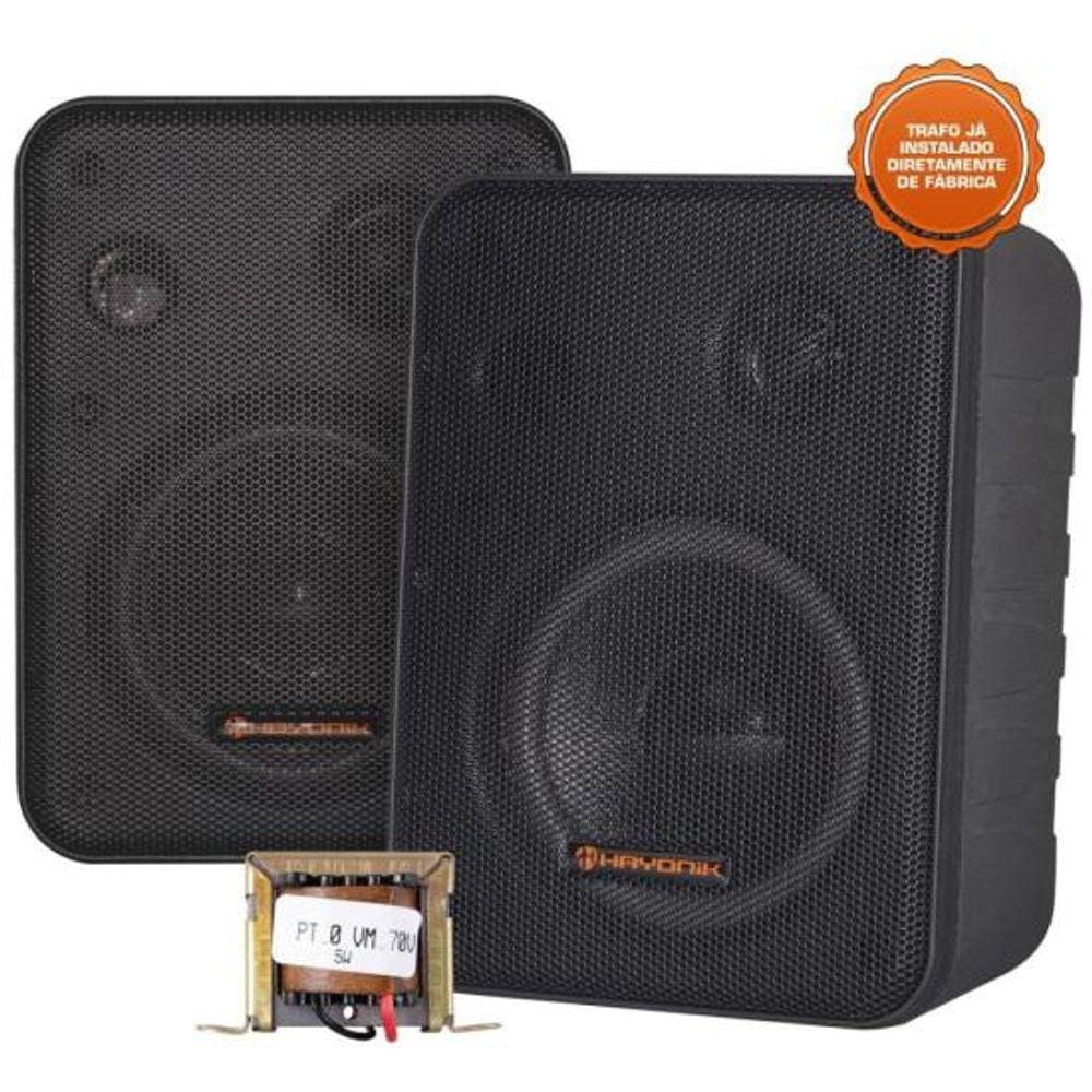 Caixa Acústica com Trafo 70V(5W) Ambience Line MSB60NC Preta HAYONIK - PAR / 2