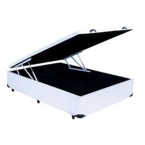 Cama Box Baú Casal Sintético Branco 138x188x39