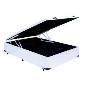 Cama Box Baú casal branco sintetico 138X188x39
