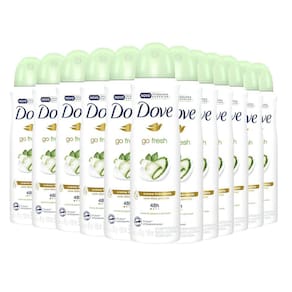 Kit 12 Desodorantes Aerosol Dove Go Fresh Pepino E Chá Verde 150ml
