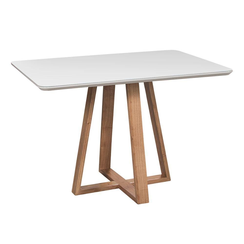 Mesa de Jantar Tampo de Vidro 120cm Off White Luna