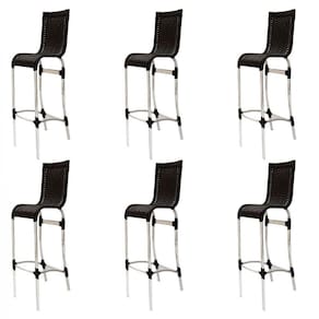 Conjunto de 6 Banquetas JL em Alumínio para Balcão, Cozinha, Edícula Trama