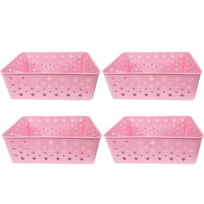 Cesto Organizador Rosa 123Organizei 19x13,5x6,5Cm