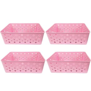 Cesto Organizador Rosa 123Organizei 19x13,5x6,5Cm