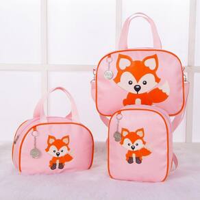 Kit De Bolsas Saída Maternidade Raposa Rosa 3 Peças
