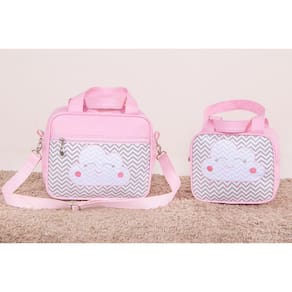 Kit De Bolsas Saída Maternidade Nuvem Rosa 2 Peças