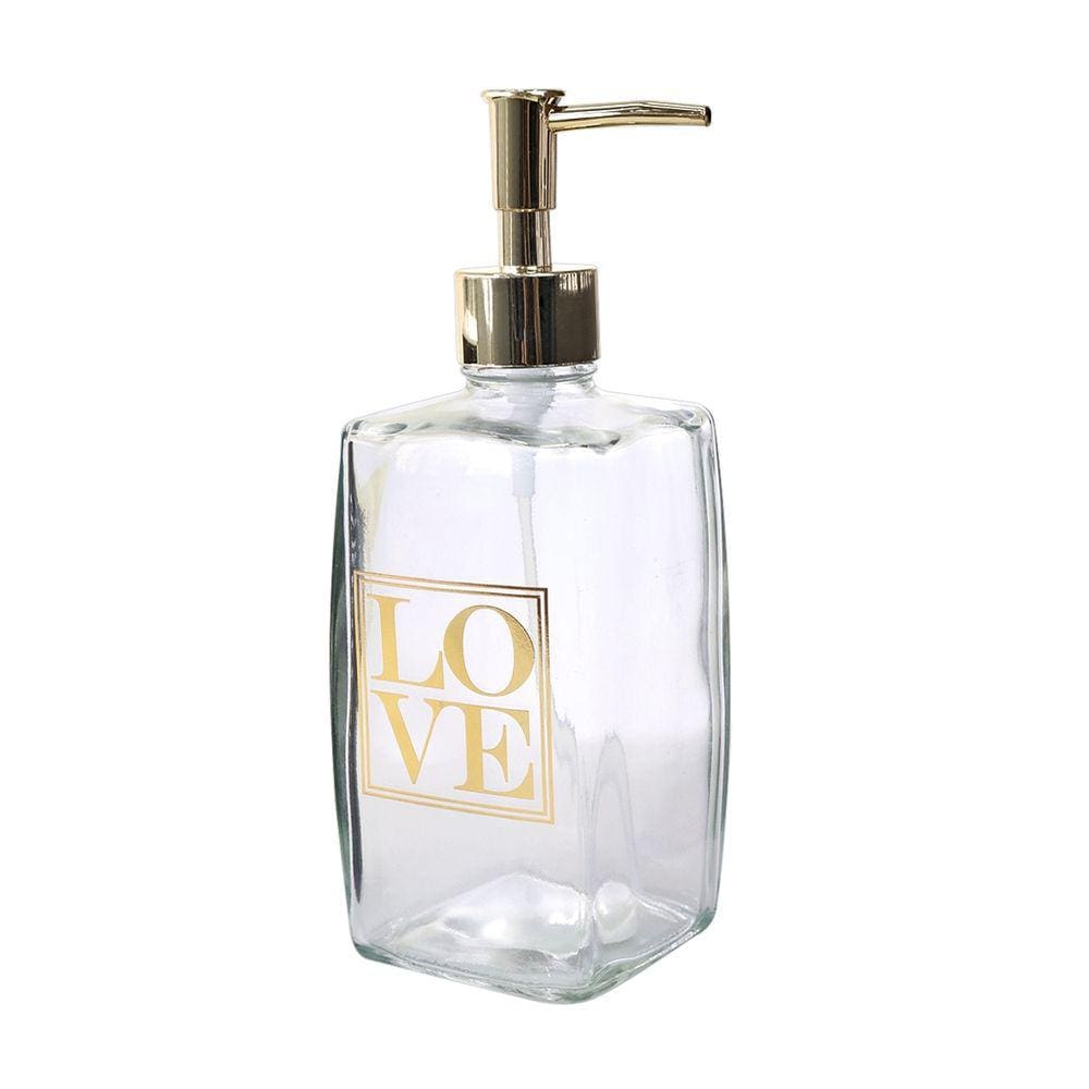 Porta Sabonete Líquido Álcool Gel Vidro Transparente 500ml