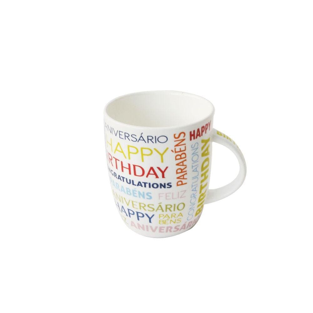 Caneca De Porcelana Com frase de Parabéns 380 ml