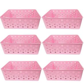 Cesto Organizador Rosa 123Organizei 19x13,5x6,5Cm Plástico