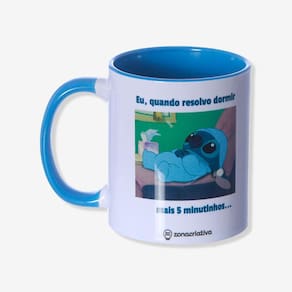 Caneca Porcelana 350ml - Café/Chá Quentinhos - Princesa
