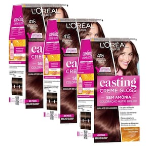 Kit 3  Tinturas Casting Creme Gloss Chocolate  Glace 415
