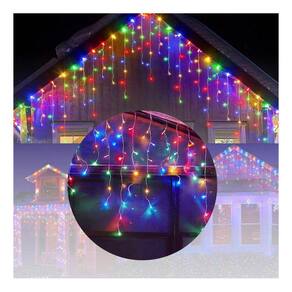 Pisca Cascata 300 Micro LEDs Colorido Fio Arame 8 Funções 5 Metros Bivolt Natal 21666