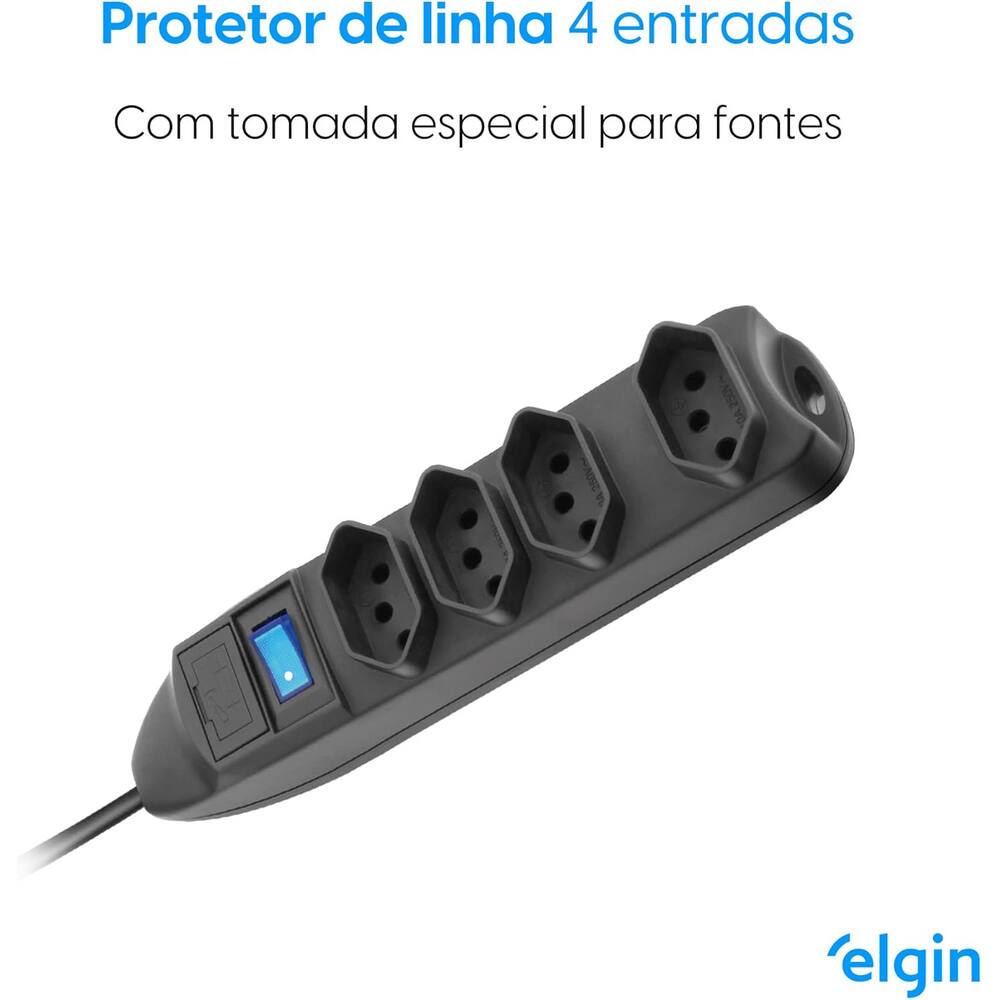 Protetor De Linha 4 Tom 2P T Cabo 1.5M