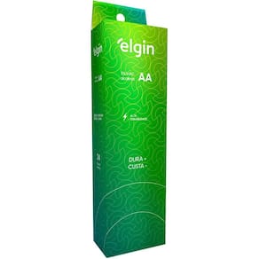24 Pilhas Baterias Aa Elgin 2a Pequena Lr6 Alcalina 1 Tubo