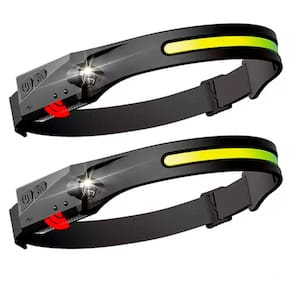 Kit 2UN Lanterna Cabeça LED Sensor On/Off B-Max 5 Modos Prova d`Água Carregador