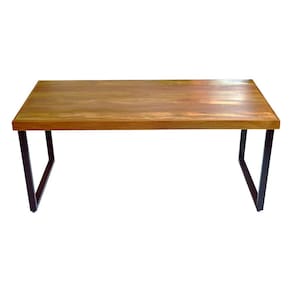 Mesa Industrial Bernardo Madeira Maciça C/ Ferragem Preta 1,50m
