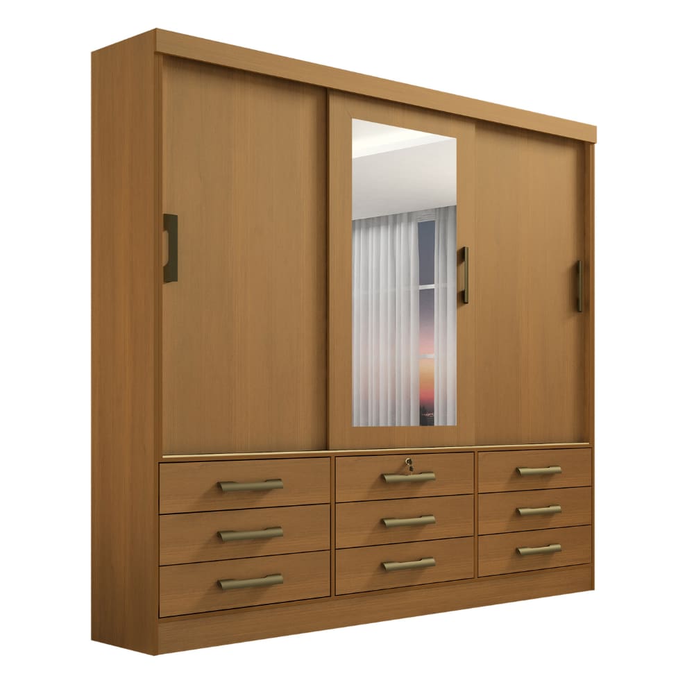 Guarda Roupa 3 Portas Meridian Cinamomo D`Doro