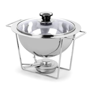 Rechaud Redondo Pequeno Bowl Aço Inox e Tampa de Vidro Forma