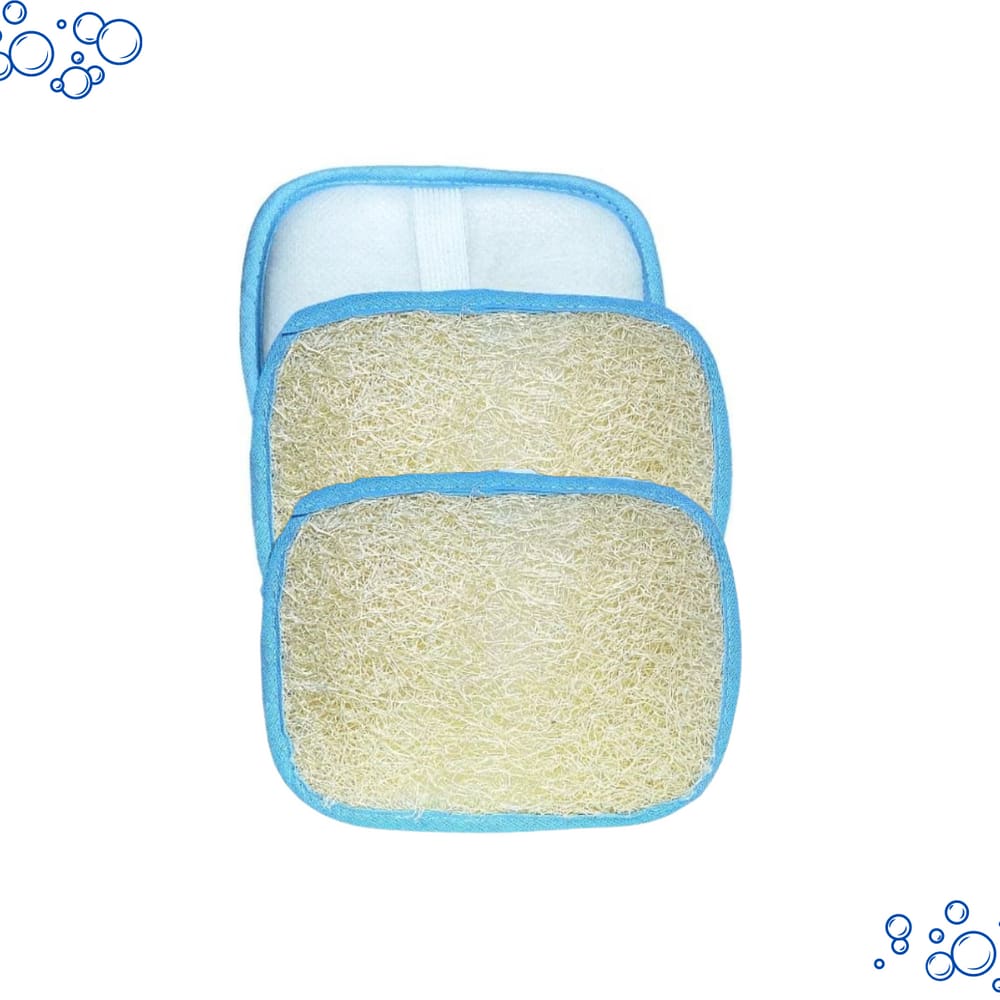 Kit 3 Esponjas Bucha Vegetal Com Alça Para Banho Esfoliação