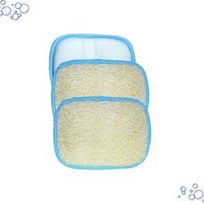 Kit 3 Esponjas Bucha Vegetal Com Alça Para Banho Esfoliação