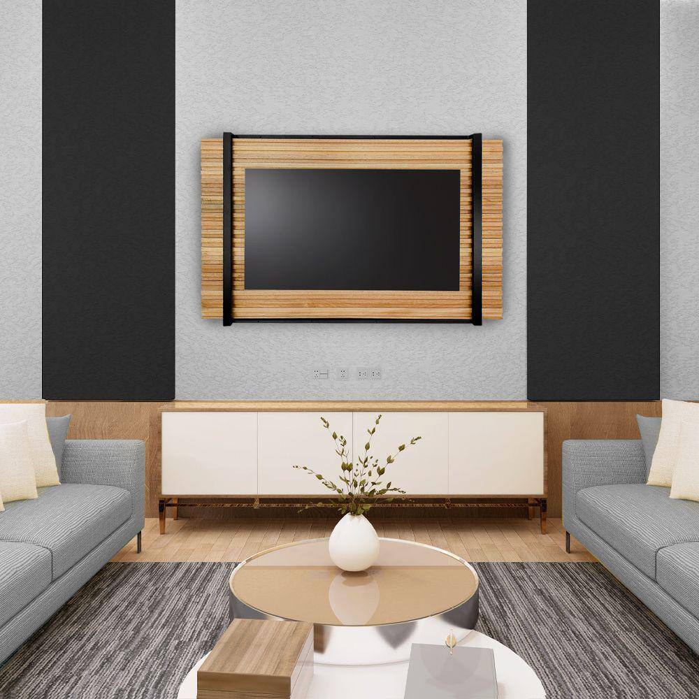 Painel para Tv até 75 Polegadas Ripado Becca Estilo Industrial 220 X 90cm