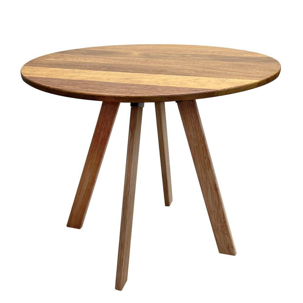 Mesa Eiffel Industrial 90 Cm Madeira Maciça Natural e Ferro Preto