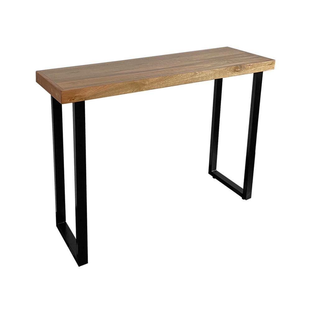 Aparador Hall de Entrada Industrial 180cm em Madeira e Base Ferro Preto