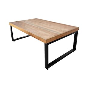 Mesa Industrial para Jardim Infantil Bernardo 120x70cm Madeira Maciça Ferragem Preta