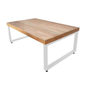 Mesa Industrial para Jardim Infantil Bernardo 120x70cm Madeira Maciça Ferragem Branca
