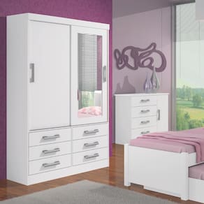 Guarda Roupa 2 Portas Meridian Branco D`Doro