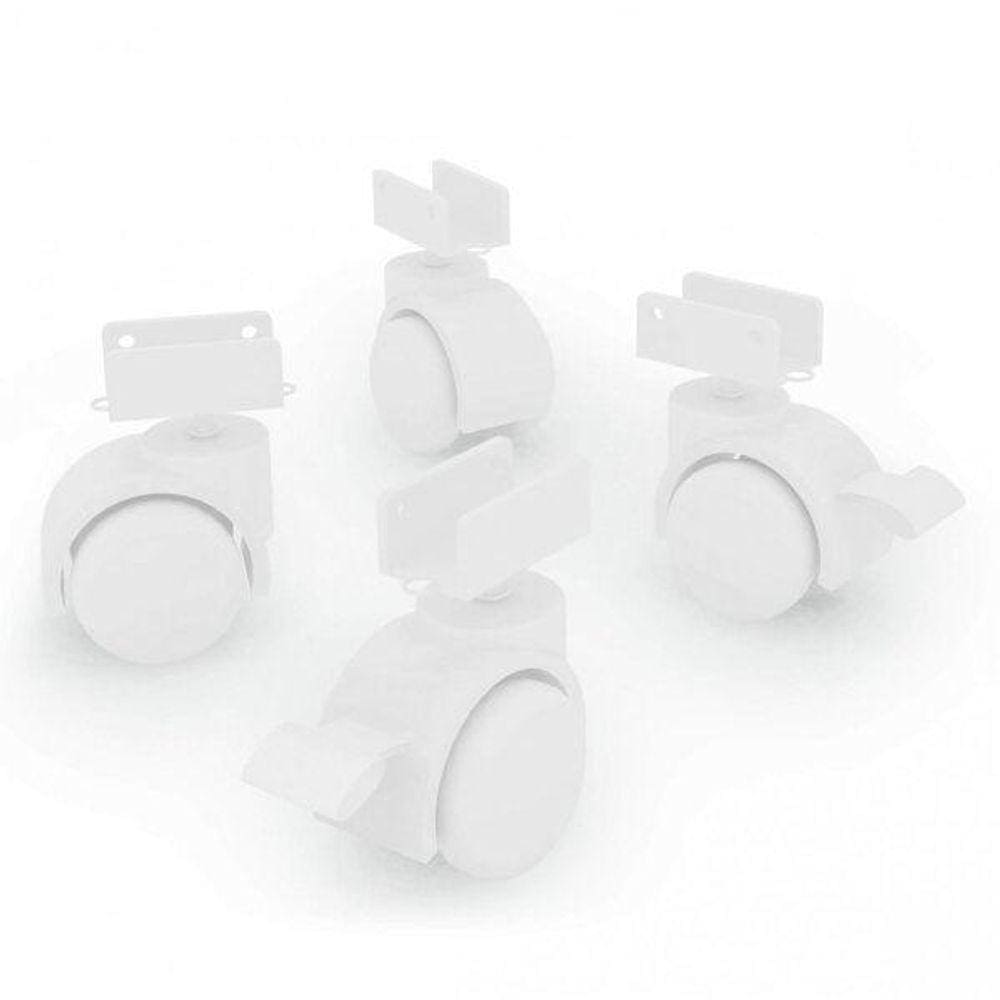 Kit 4 Rodízio para Berço Qmovi Branco