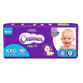 Fralda Descartável Cremer Magic Care Hiper Extra Extra Grande 4 Pacotes c/ 40 Fraldas