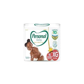 Fralda Descartável Personal Premium Jumbo Extra Grande - 12 Embalagens com 16 Fraldas - Total De 192 Tiras