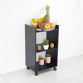 Nicho Organizador Multiuso Móvel para Cozinha com Rodinha 40cm Preto
