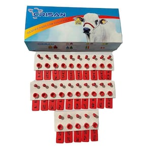 Brinco de Identificação Ovino Crisan Vermelho - 01 a 25