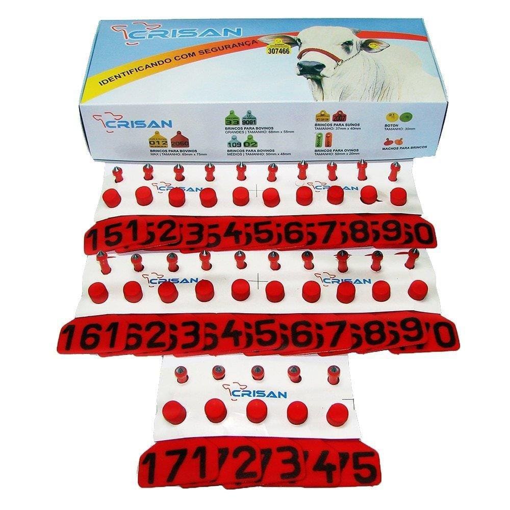 Brinco Bovino Médio Crisan Vermelho 151 a 175