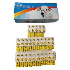 Brinco de Identificação Ovino Crisan Amarelo - 76 a 100
