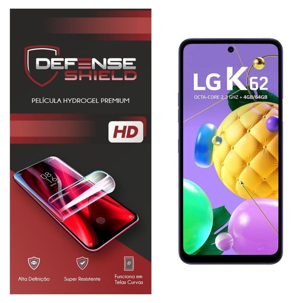 Pelicula Hydrogel Premium Para Lg K62 /k62+ Proteção Frontal + Verso Defense Shield