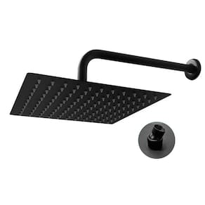 Ducha Chuveiro Slim Inox Quadrado 20x20 Suporte Parede Preto Fosco Banheiro Area Externa Piscina