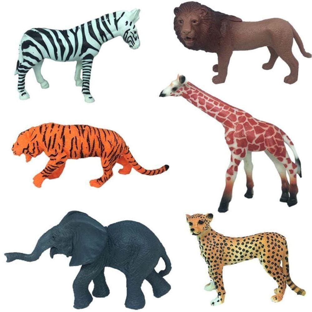 Kit Animais Da Savana Com 6 Peças - Wellkids
