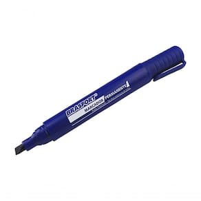 Marcador Permanente Brasfort P.Grossa Azul 7857 C-12Pcs