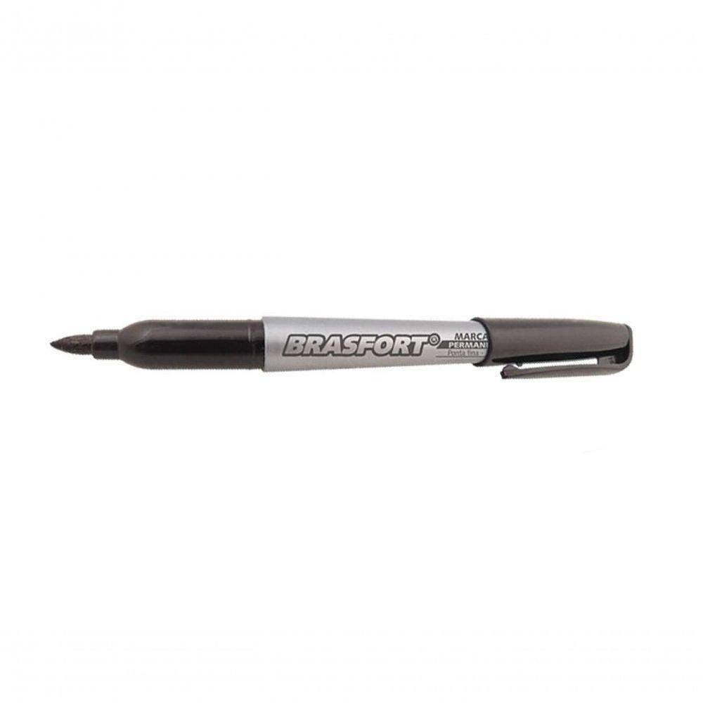Marcador Permanente Brasfort P.Fina Preta 7855 C-12Pcs