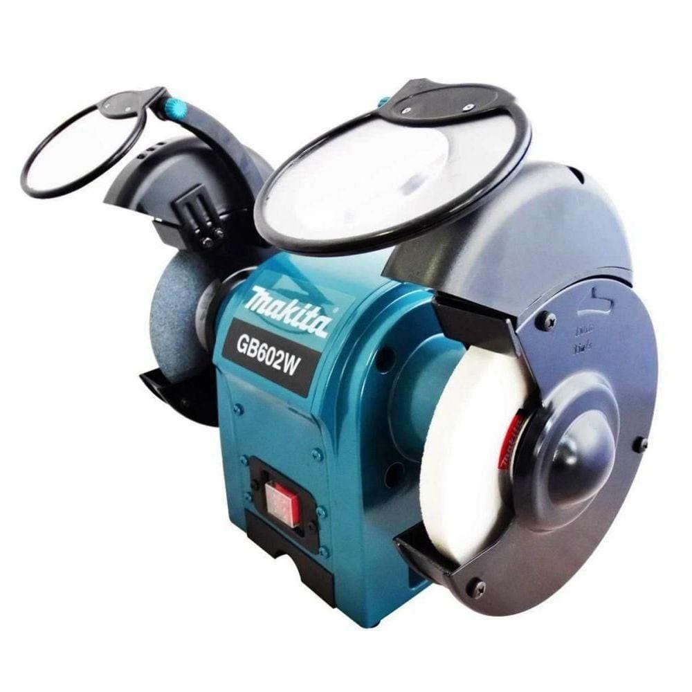 Moto Esmeril 250w 3450 Rpm 60hz Com Rebolo Suporte Lamina Afiação Protetor Gb602w 220v Makita
