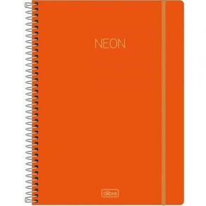 Caderno Espiral 10x1 160 Folhas Neon - Tilibra - Laranja